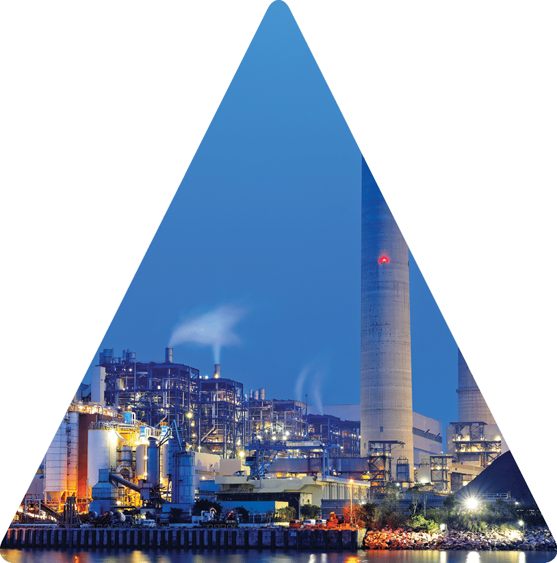 coal power station and night blue sky