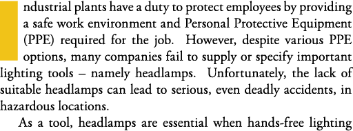 Industrial plants have a duty to protect employees by providing a safe work environment and Personal Protective Equip   
