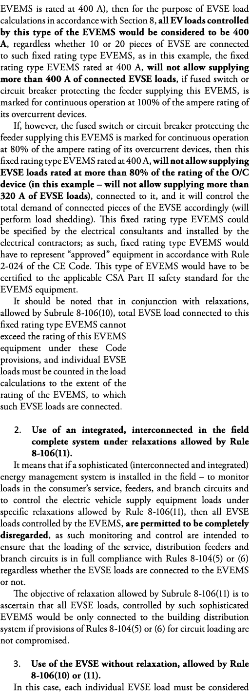 EVEMS is rated at 400 A), then for the purpose of EVSE load calculations in accordance with Section 8, all EV loads c   