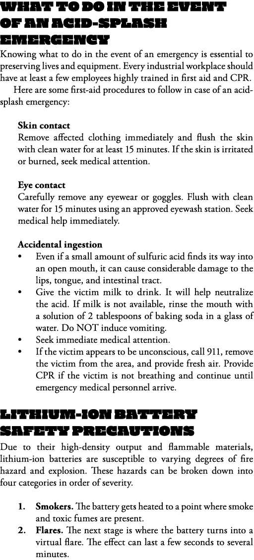 WHAT TO DO IN THE EVENT OF AN ACID-SPLASH EMERGENCY Knowing what to do in the event of an emergency is essential to p   