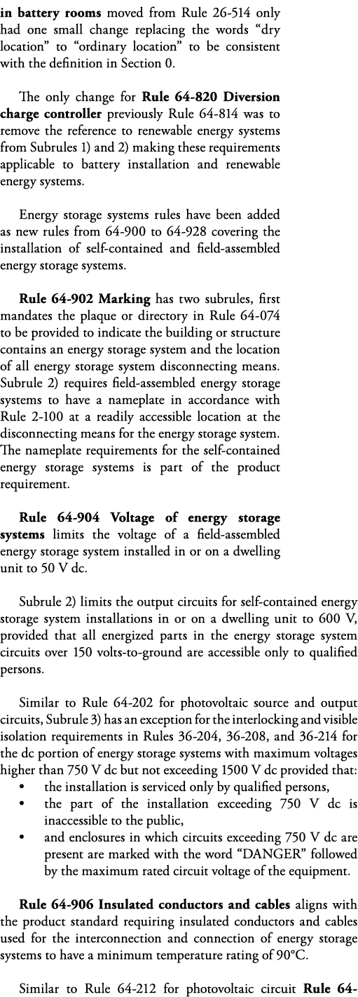 in battery rooms moved from Rule 26-514 only had one small change replacing the words  dry location  to  ordinary loc   