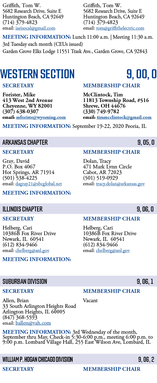    WESTERN SECTION 9, 00, 0         