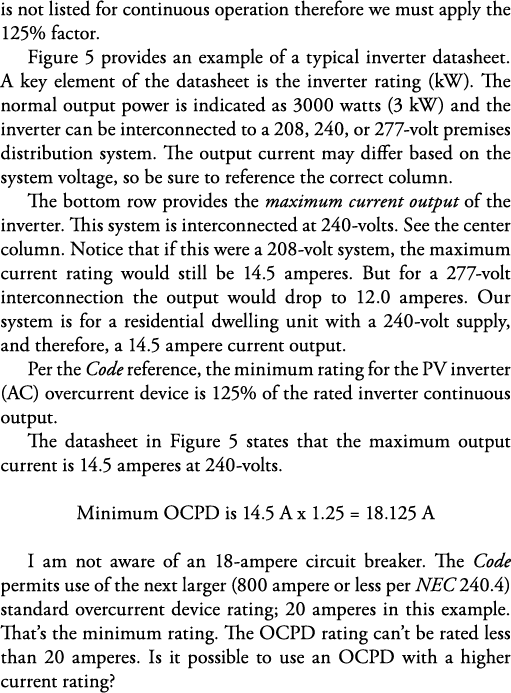 is not listed for continuous operation therefore we must apply the 125% factor  Figure 5 provides an example of a typ   