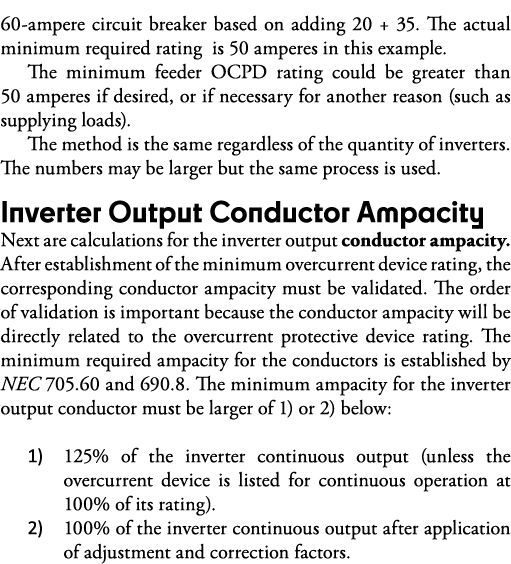 60-ampere circuit breaker based on adding 20 + 35  The actual minimum required rating is 50 amperes in this example     