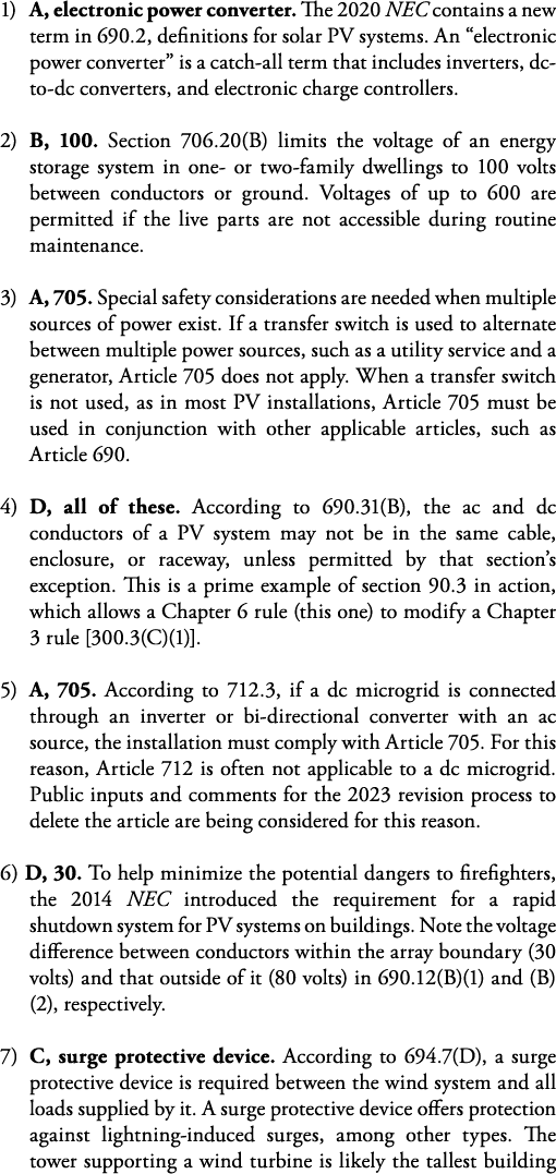 1) A, electronic power converter  The 2020 NEC contains a new term in 690 2, definitions for solar PV systems  An  el   