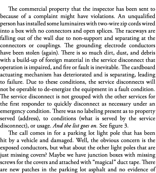The commercial property that the inspector has been sent to because of a complaint might have violations  An unqualif   