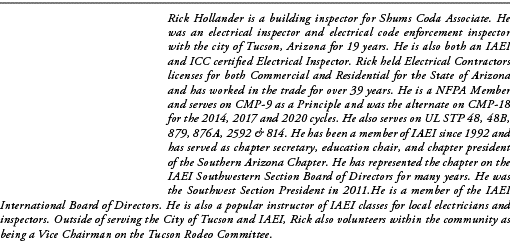Rick Hollander is a building inspector for Shums Coda Associate  He was an electrical inspector and electrical code e   