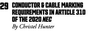 29 conductor & cable marking requirements in ARticle 310 of the 2020 NEC By Christel Hunter