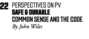 22 perspectives on pv safe & durable Common Sense and the code By John Wiles
