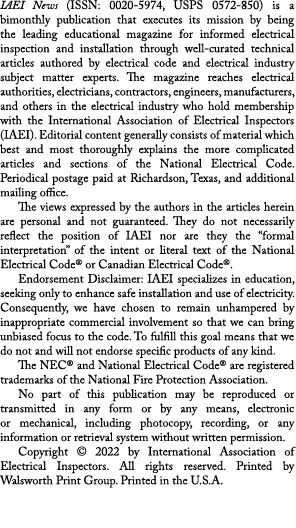 IAEI News (ISSN: 0020-5974, USPS 0572-850) is a bimonthly publication that executes its mission by being the leading    