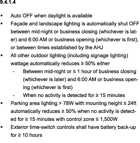 9 4 1 4   Auto OFF when daylight is available   Façade and landscape lighting is automatically shut OFF between mid-n   