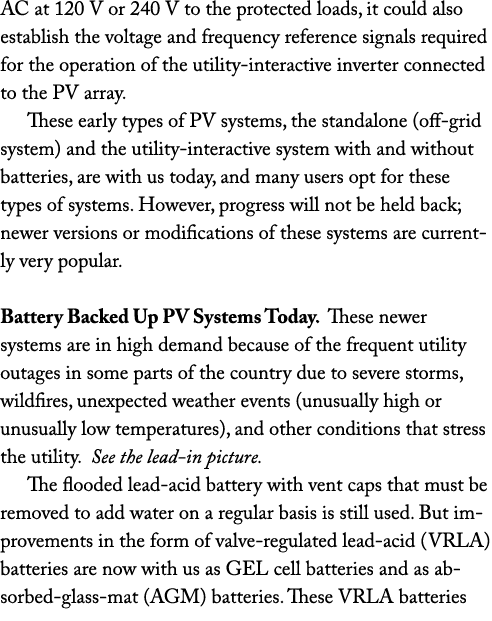 AC at 120 V or 240 V to the protected loads, it could also establish the voltage and frequency reference signals requ   