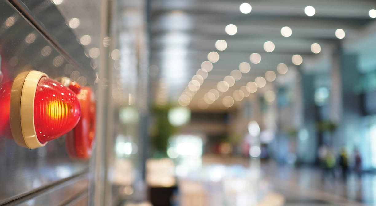 Imagery about fires, alarms, dangers, fire extinguishers 