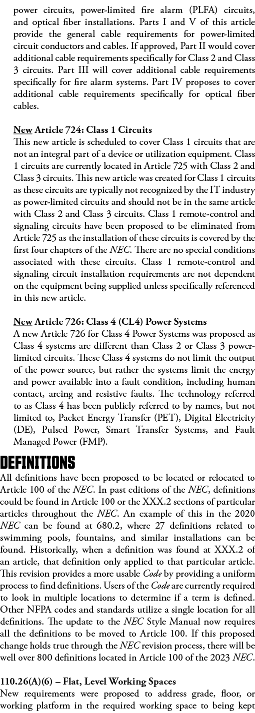 power circuits, power-limited fire alarm (PLFA) circuits, and optical fiber installations  Parts I and V of this arti   
