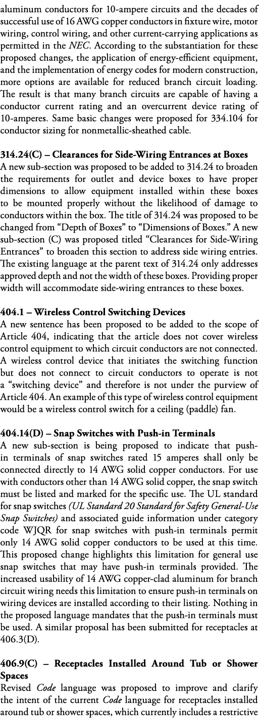 aluminum conductors for 10-ampere circuits and the decades of successful use of 16 AWG copper conductors in fixture w   