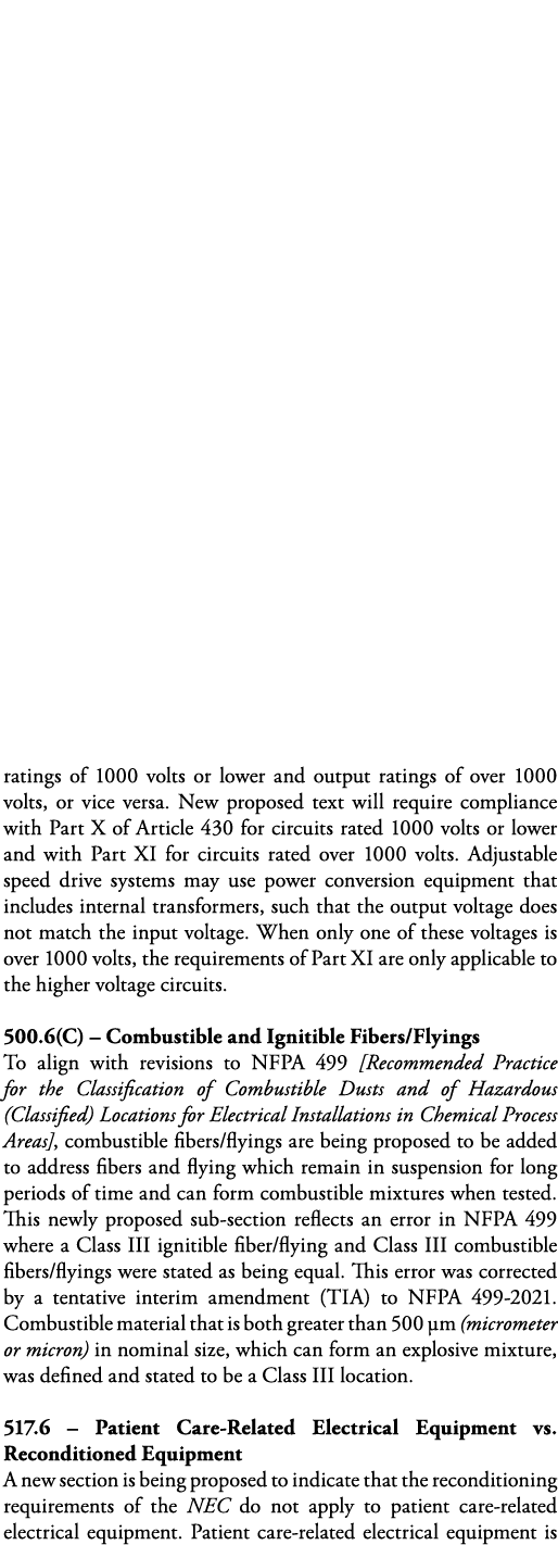 ratings of 1000 volts or lower and output ratings of over 1000 volts, or vice versa  New proposed text will require c   