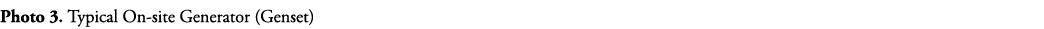 Photo 3  Typical On-site Generator (Genset)
