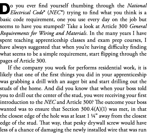 Do you ever find yourself thumbing through the National Electrical Code  (NEC ) trying to find what you think is a ba   