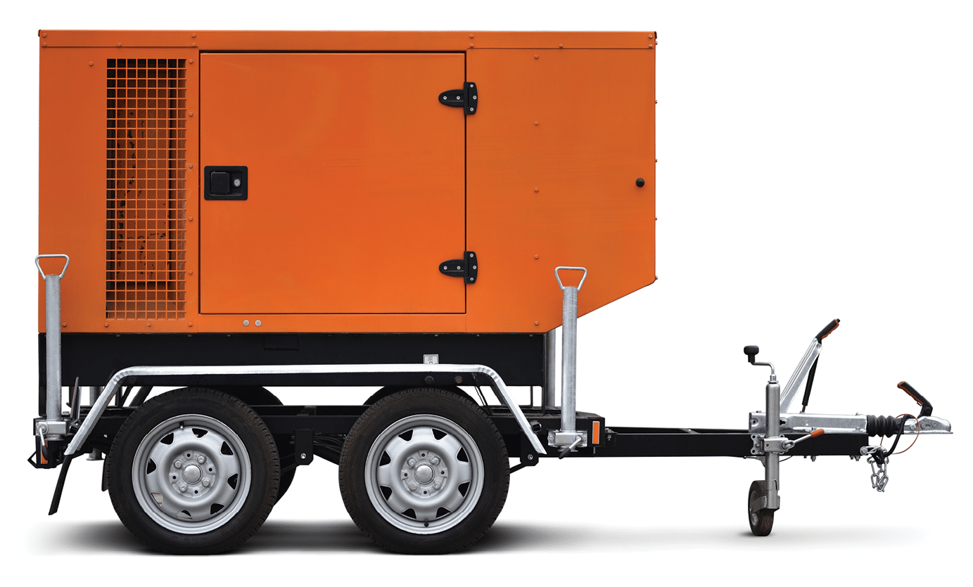 electric generator on trailer isolated on white background