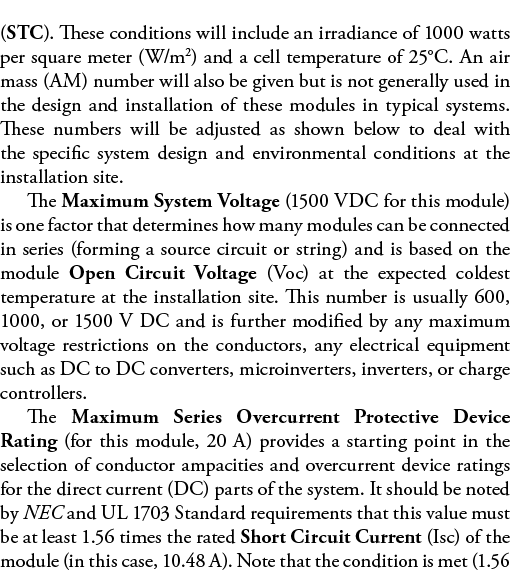 (STC)  These conditions will include an irradiance of 1000 watts per square meter (W m2) and a cell temperature of 25   