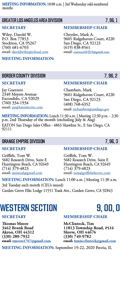           WESTERN SECTION 9, 00, 0      