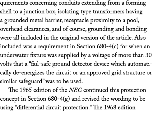 quirements concerning conduits extending from a forming shell to a junction box, isolating type transformers having a   