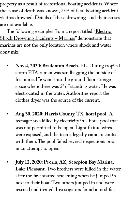 property as a result of recreational boating accidents  Where the cause of death was known, 75% of fatal boating acci   