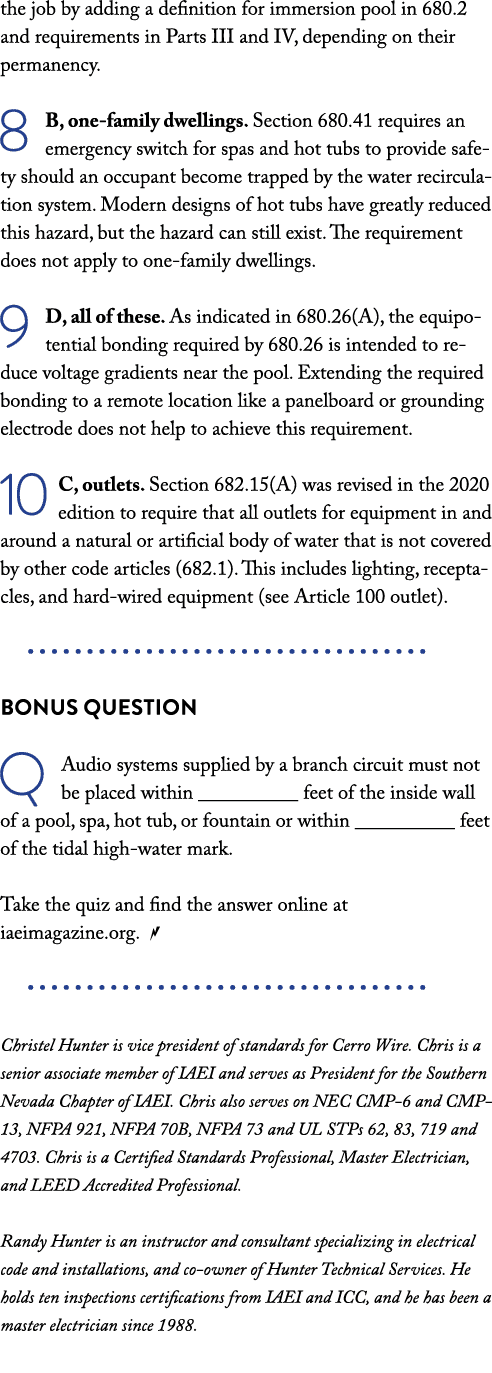 the job by adding a definition for immersion pool in 680 2 and requirements in Parts III and IV, depending on their p   