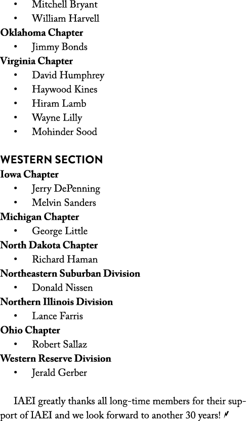   Mitchell Bryant   William Harvell Oklahoma Chapter   Jimmy Bonds Virginia Chapter   David Humphrey   Haywood Kines    