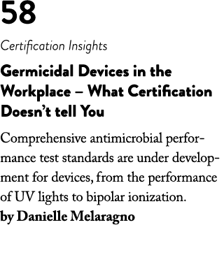 58 Certification Insights Germicidal Devices in the Workplace   What Certification Doesn t tell You Comprehensive ant   