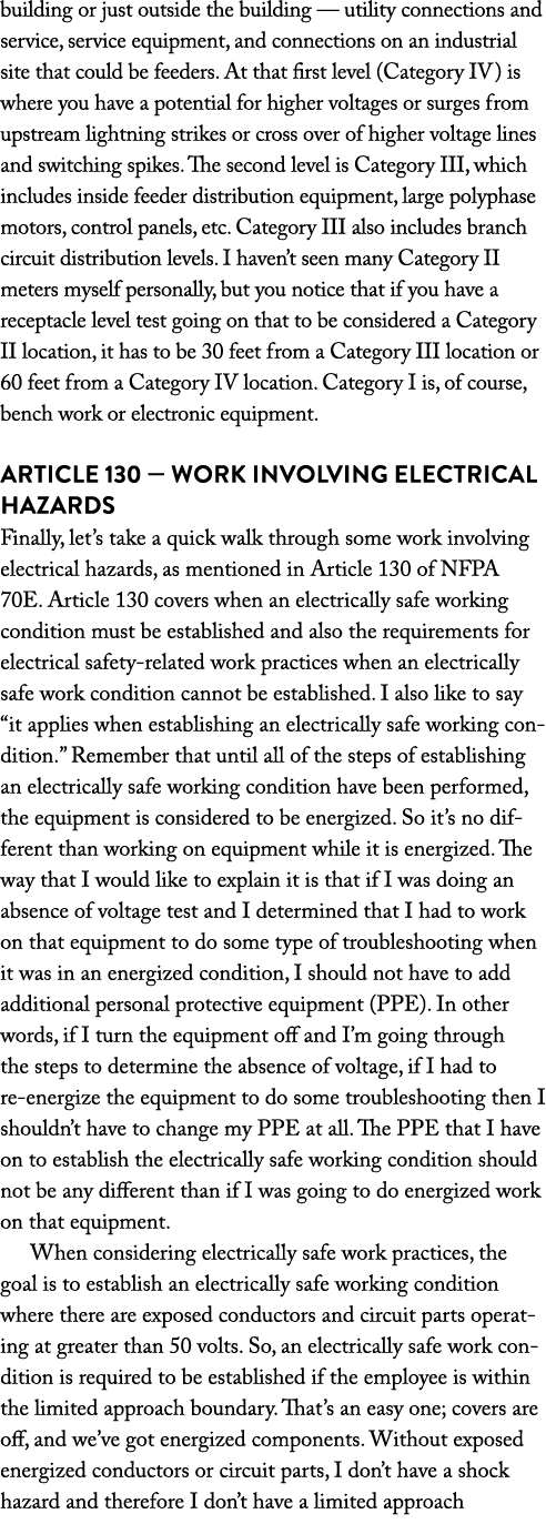building or just outside the building — utility connections and service, service equipment, and connections on an ind   