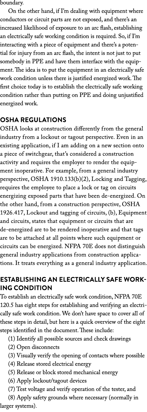 boundary  On the other hand, if I m dealing with equipment where conductors or circuit parts are not exposed, and the   