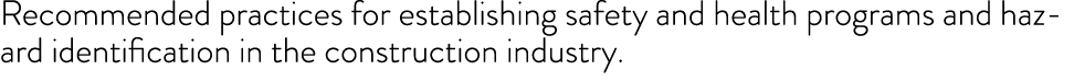 Recommended practices for establishing safety and health programs and hazard identification in the construction indus   