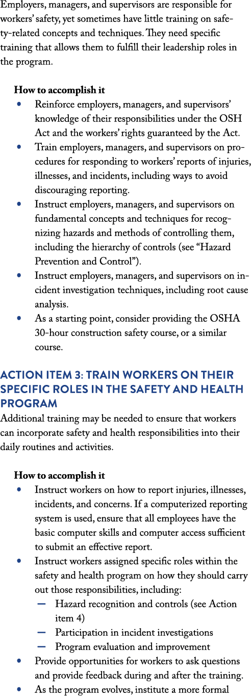 Employers, managers, and supervisors are responsible for workers  safety, yet sometimes have little training on safet   