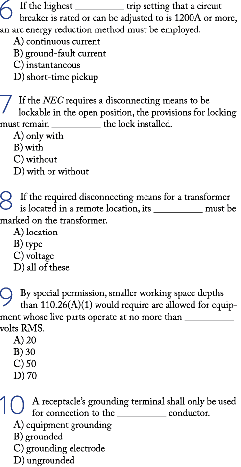 6 If the highest __________ trip setting that a circuit breaker is rated or can be adjusted to is 1200A or more, an a   