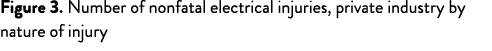 Figure 3  Number of nonfatal electrical injuries, private industry by nature of injury