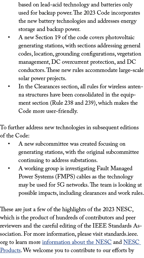 based on lead-acid technology and batteries only used for backup power  The 2023 Code incorporates the new battery te   