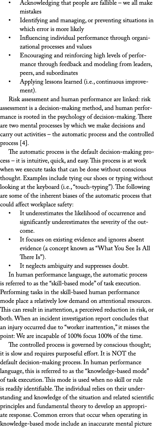   Acknowledging that people are fallible   we all make mistakes   Identifying and managing, or preventing situations    