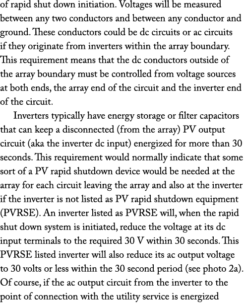 of rapid shut down initiation  Voltages will be measured between any two conductors and between any conductor and gro   