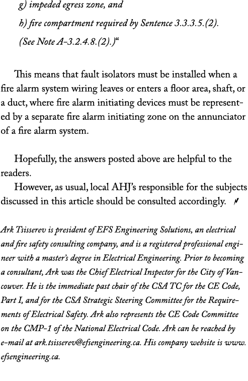 g) impeded egress zone, and h) fire compartment required by Sentence 3 3 3 5 (2)  (See Note A-3 2 4 8 (2) )  This mea   