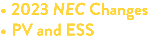   2023 NEC Changes   PV and ESS