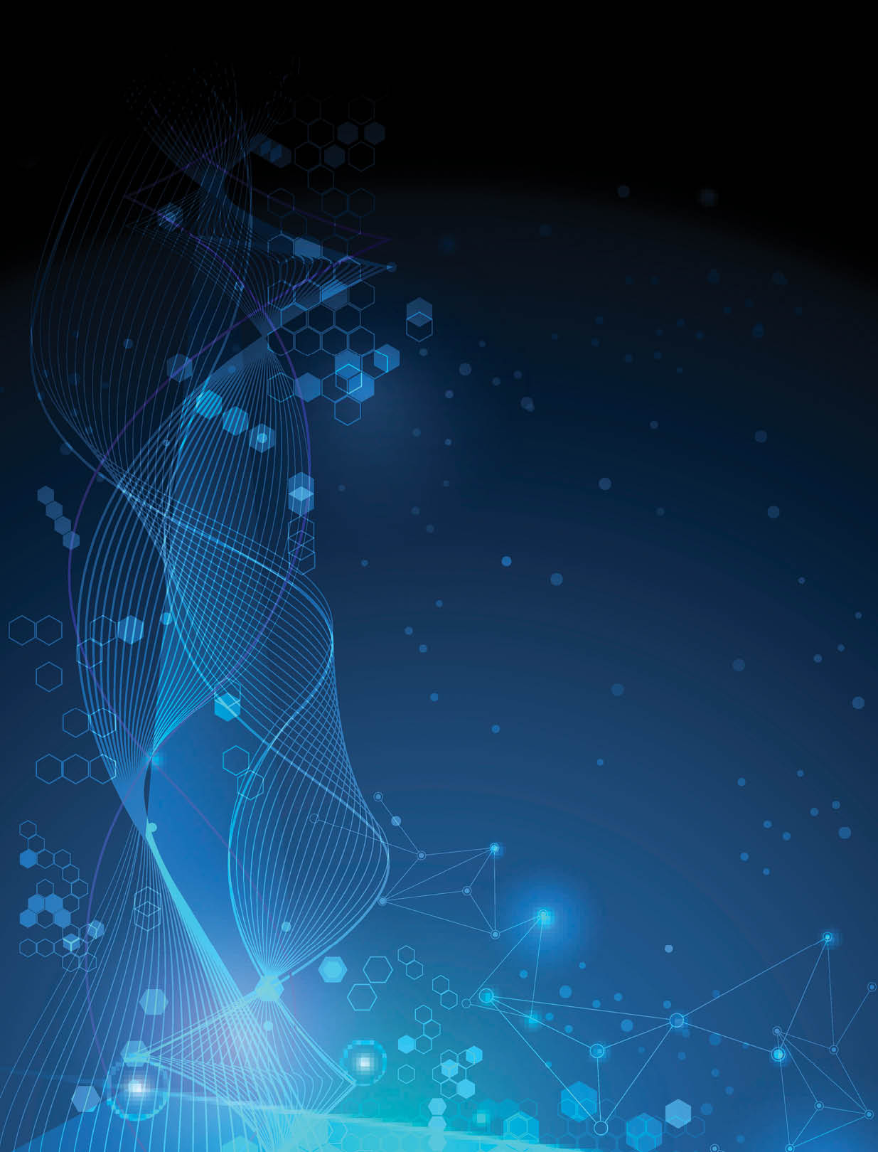 Illustration Abstract Molecules and Mesh lines, Circles, Polygon shapes  Vector design communication technology on blue background  Futuristic- digital technology concept