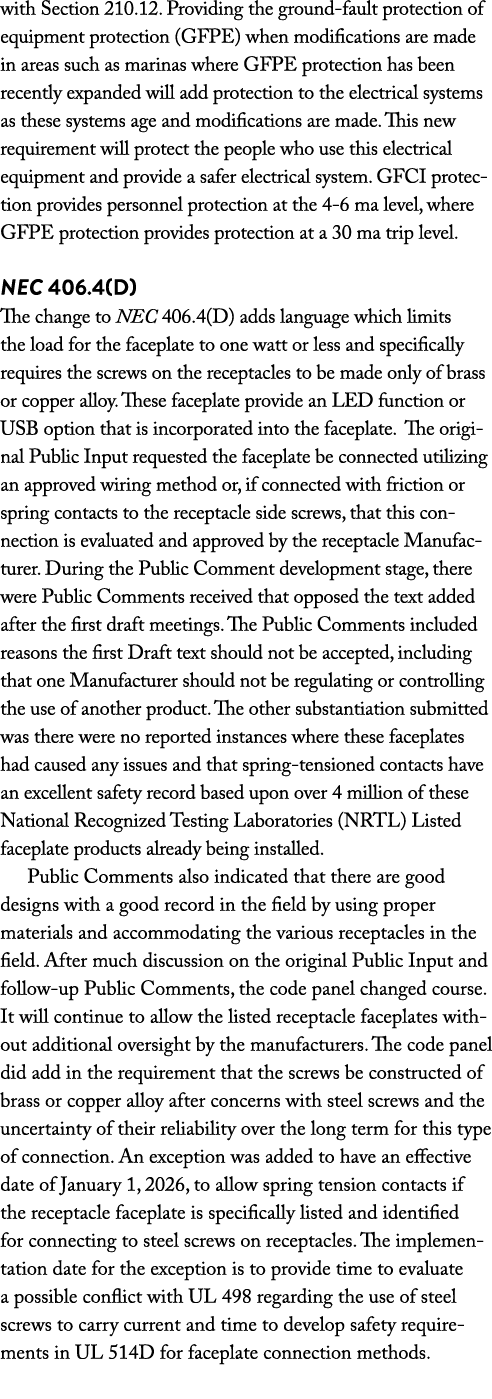with Section 210 12  Providing the ground-fault protection of equipment protection (GFPE) when modifications are made   