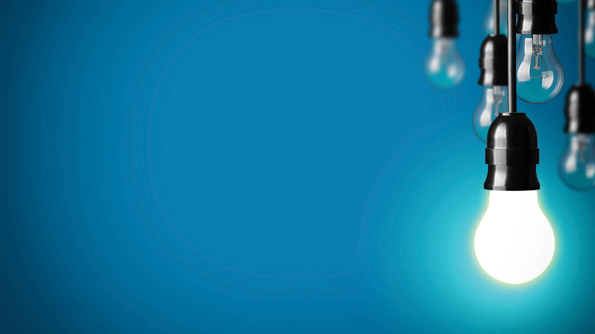 Idea concept on blue background 