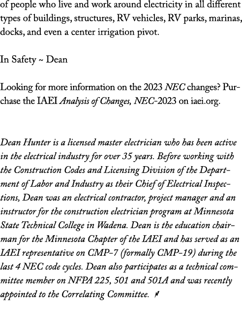 of people who live and work around electricity in all different types of buildings, structures, RV vehicles, RV parks   
