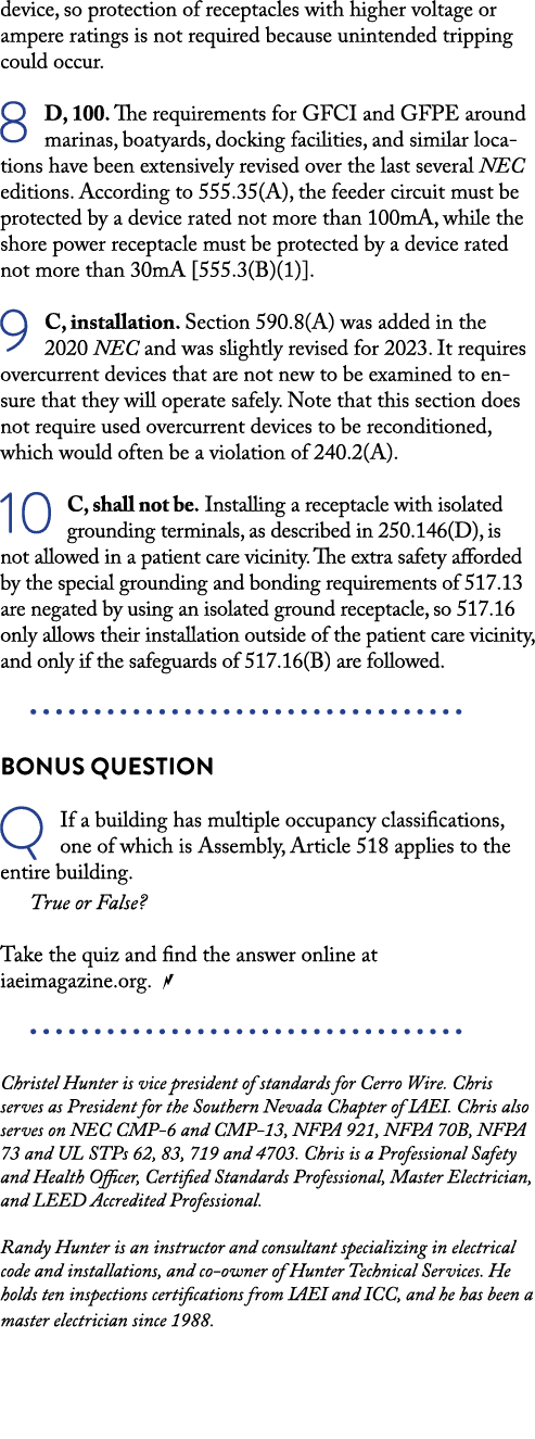 device, so protection of receptacles with higher voltage or ampere ratings is not required because unintended trippin...