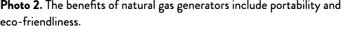 Photo 2. The benefits of natural gas generators include portability and eco friendliness.