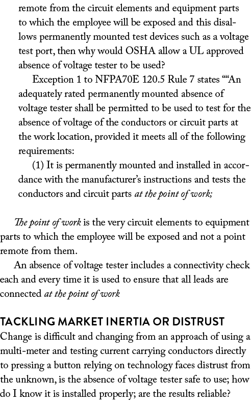 remote from the circuit elements and equipment parts to which the employee will be exposed and this disallows permane...