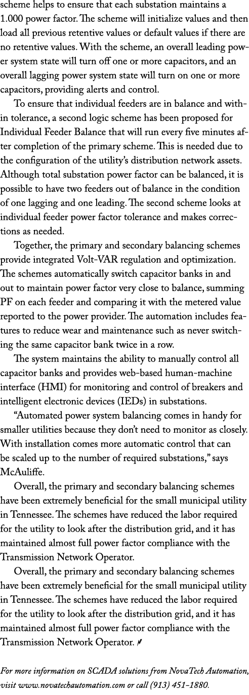 scheme helps to ensure that each substation maintains a 1 000 power factor  The scheme will initialize values and the   