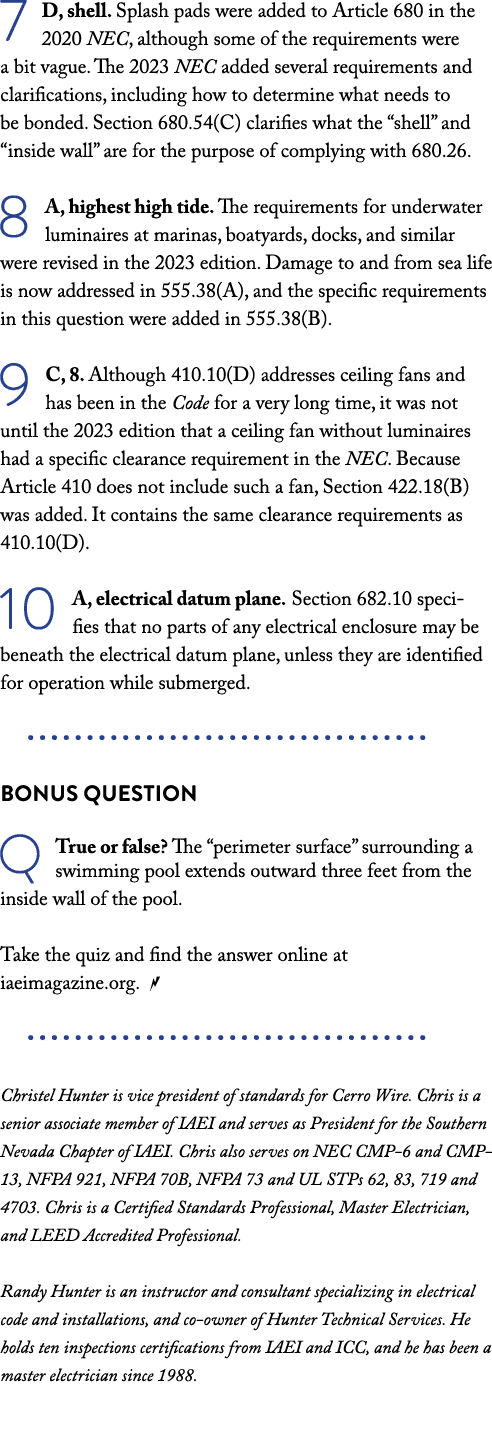 7 D, shell. Splash pads were added to Article 680 in the 2020 NEC, although some of the requirements were a bit vague...